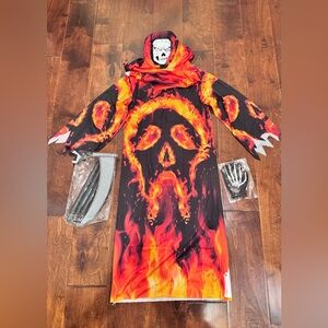 Grim Reaper Halloween Costume with Sickle And Gloves